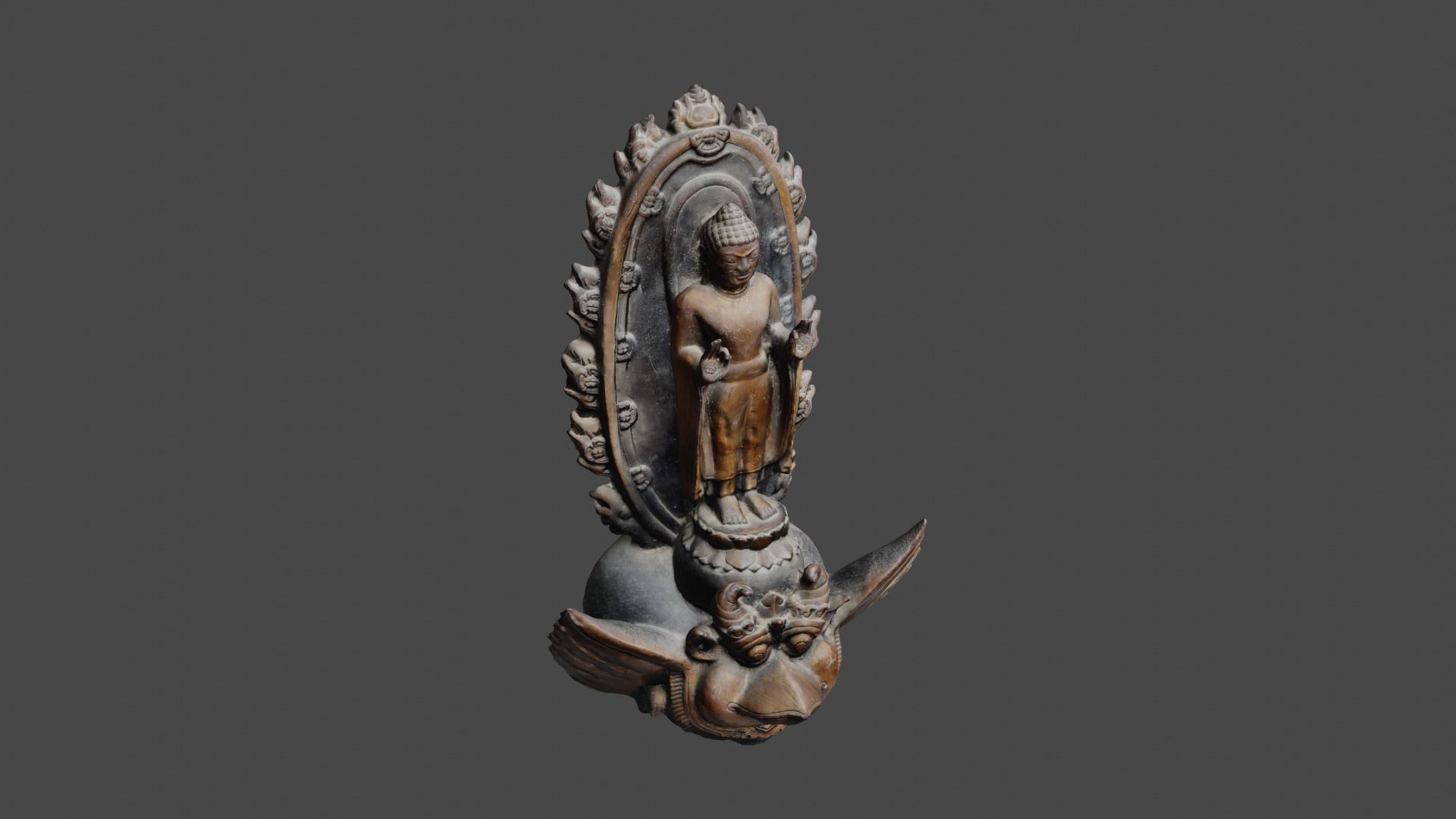Buddha 8  Low-poly 3D model_12