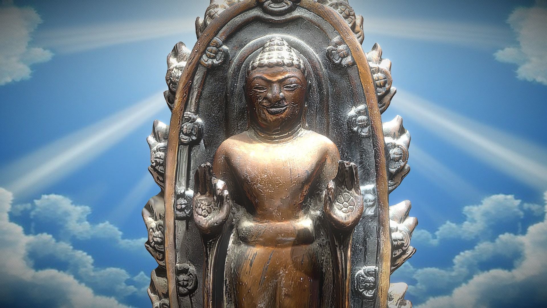 Buddha 8  Low-poly 3D model_3