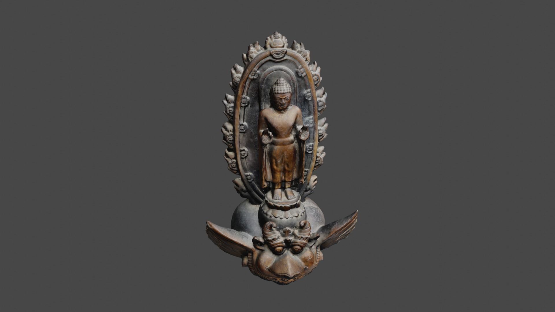Buddha 8  Low-poly 3D model_11
