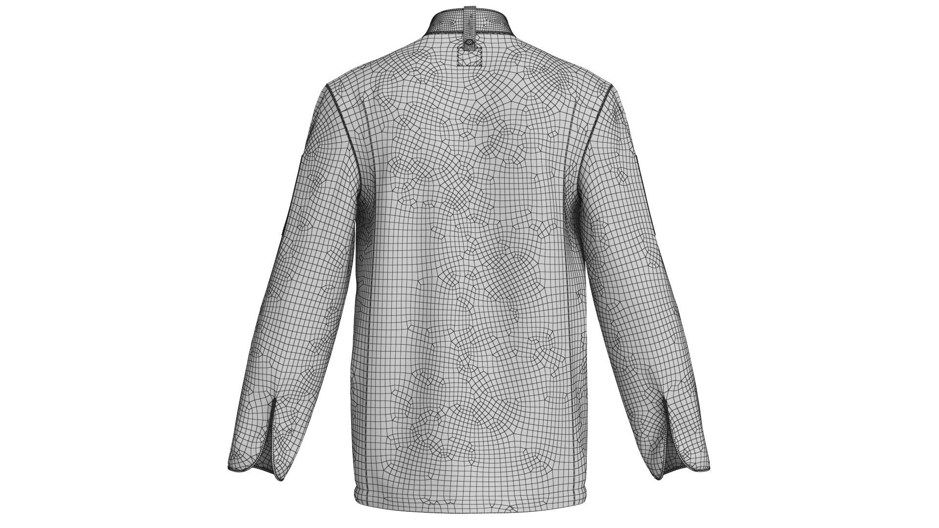 Black Chef Jacket 3D model_11
