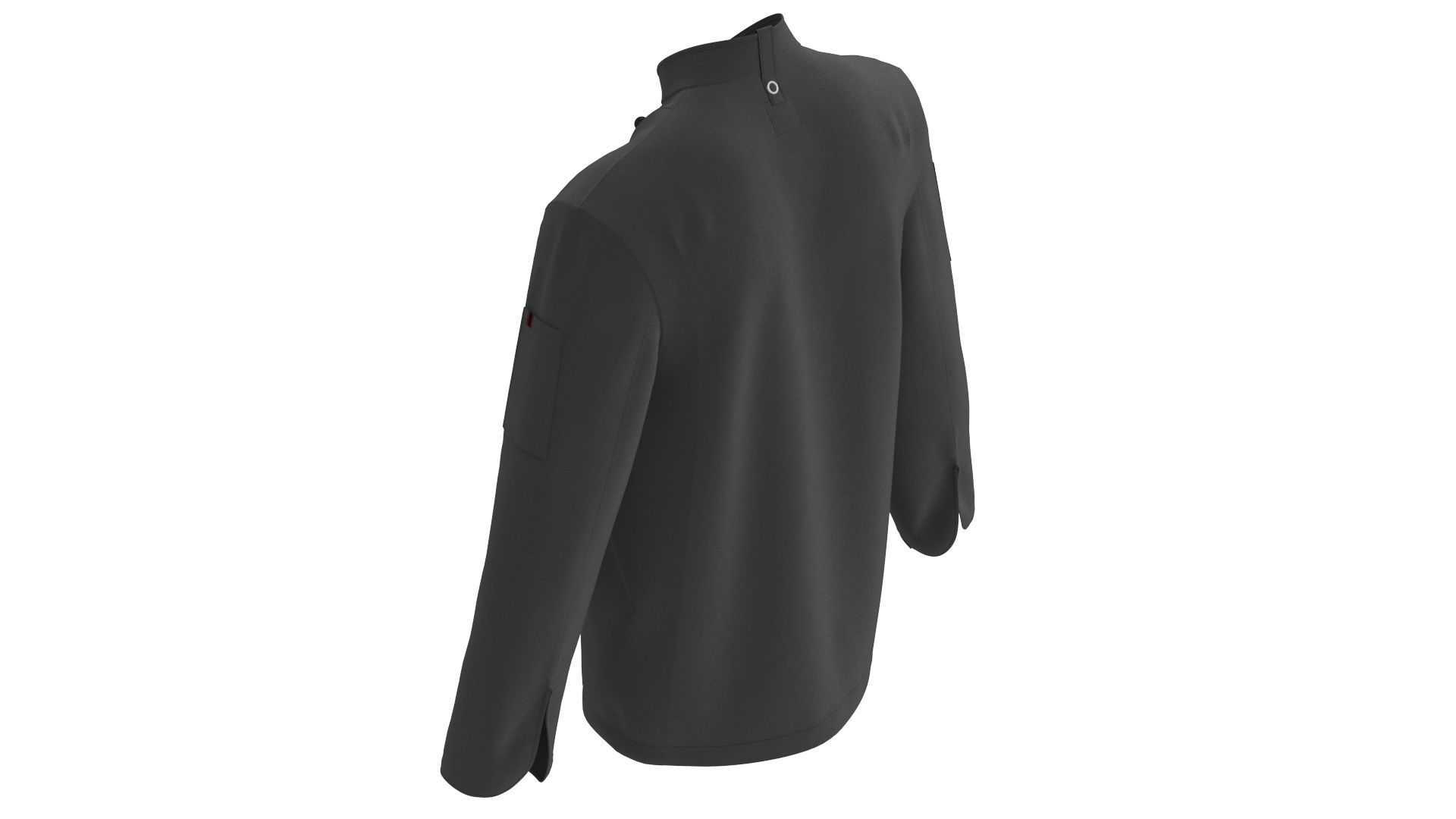 Black Chef Jacket 3D model_6