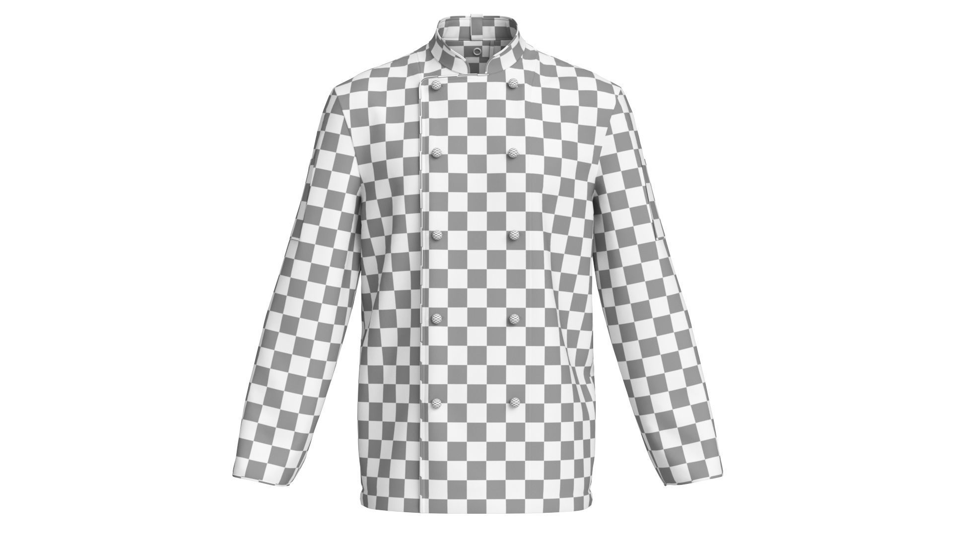 Black Chef Jacket 3D model_8