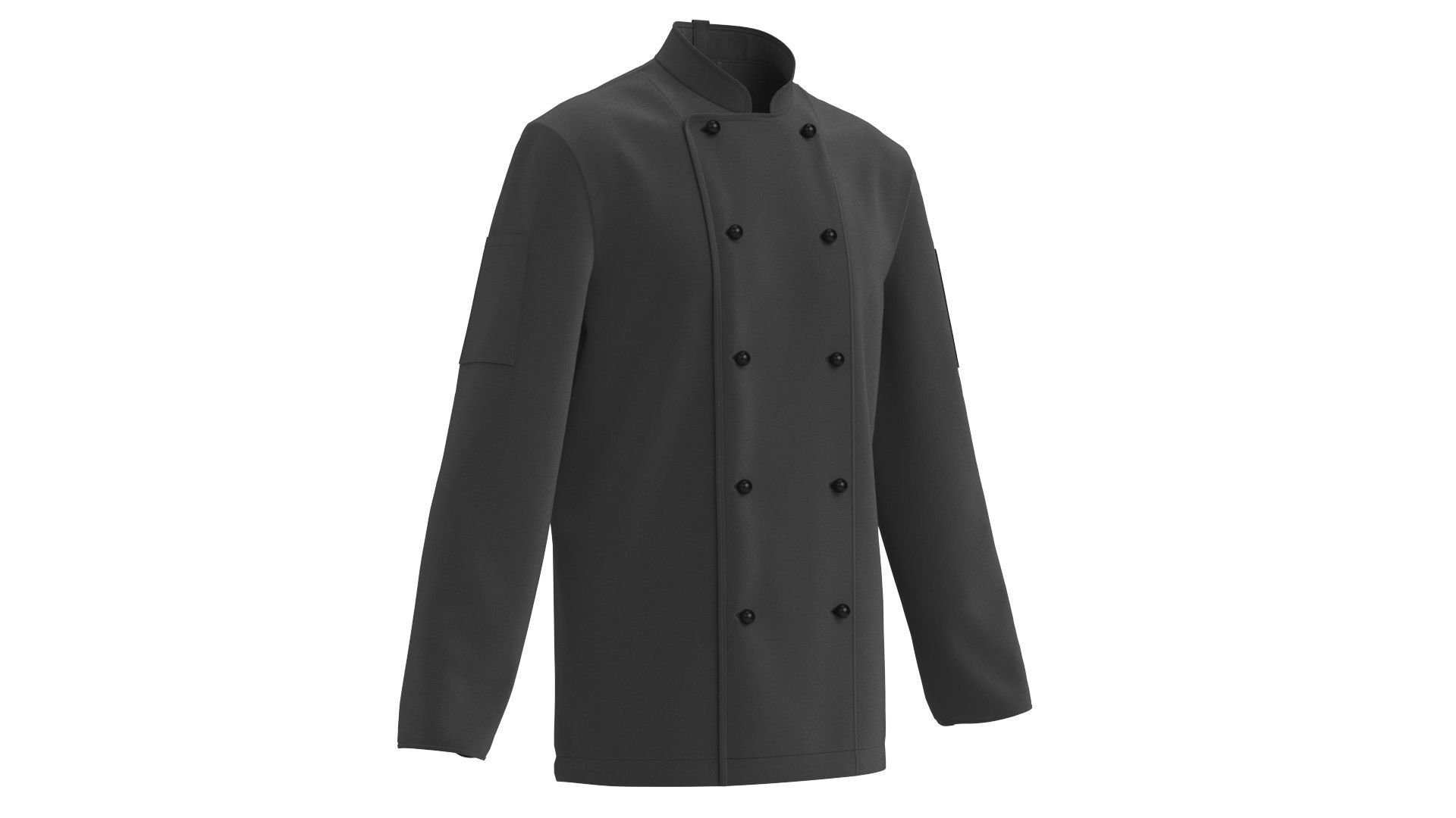 Black Chef Jacket 3D model_1