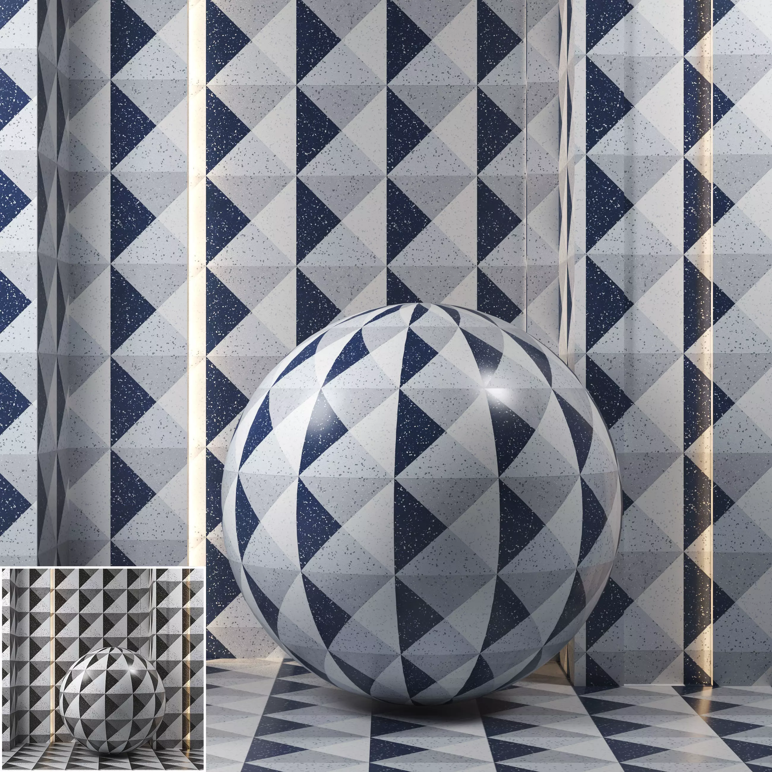 4k Art Geo Cement Deco Tiles by Elizabeth Sutton - seamless 3D model_0
