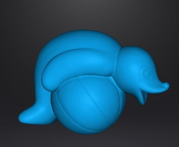 PINGU ROBBY THE SEAL WITH BALL PVC FIGURE MODEL TOY GASHAPON 3D print model_7