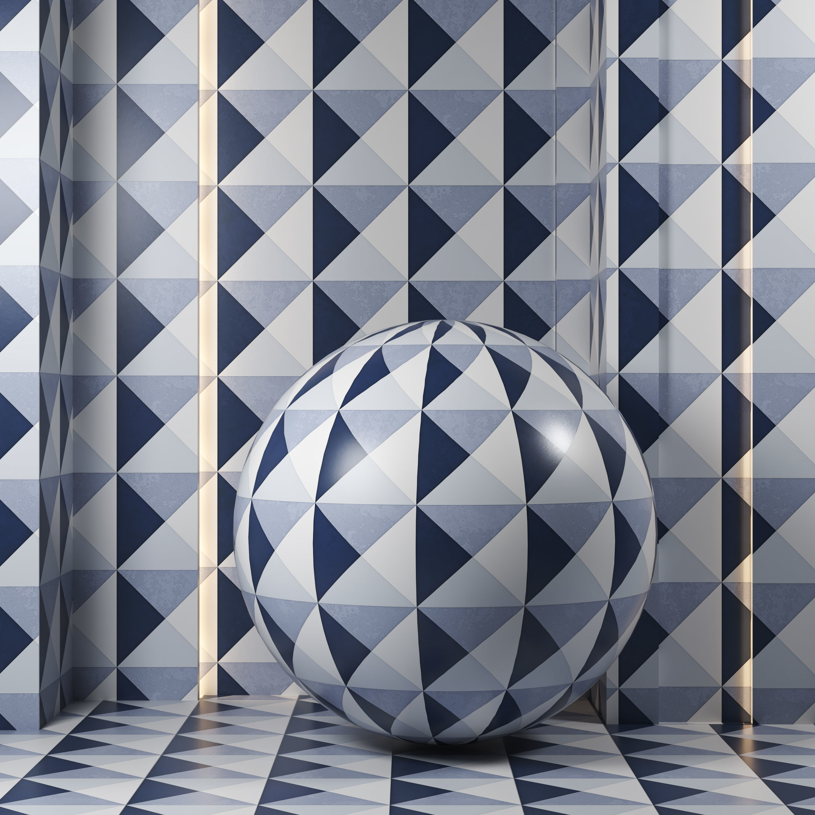 4k - 2color - Art Geo Cement Deco Tiles -Seamless - pbr Texture_2