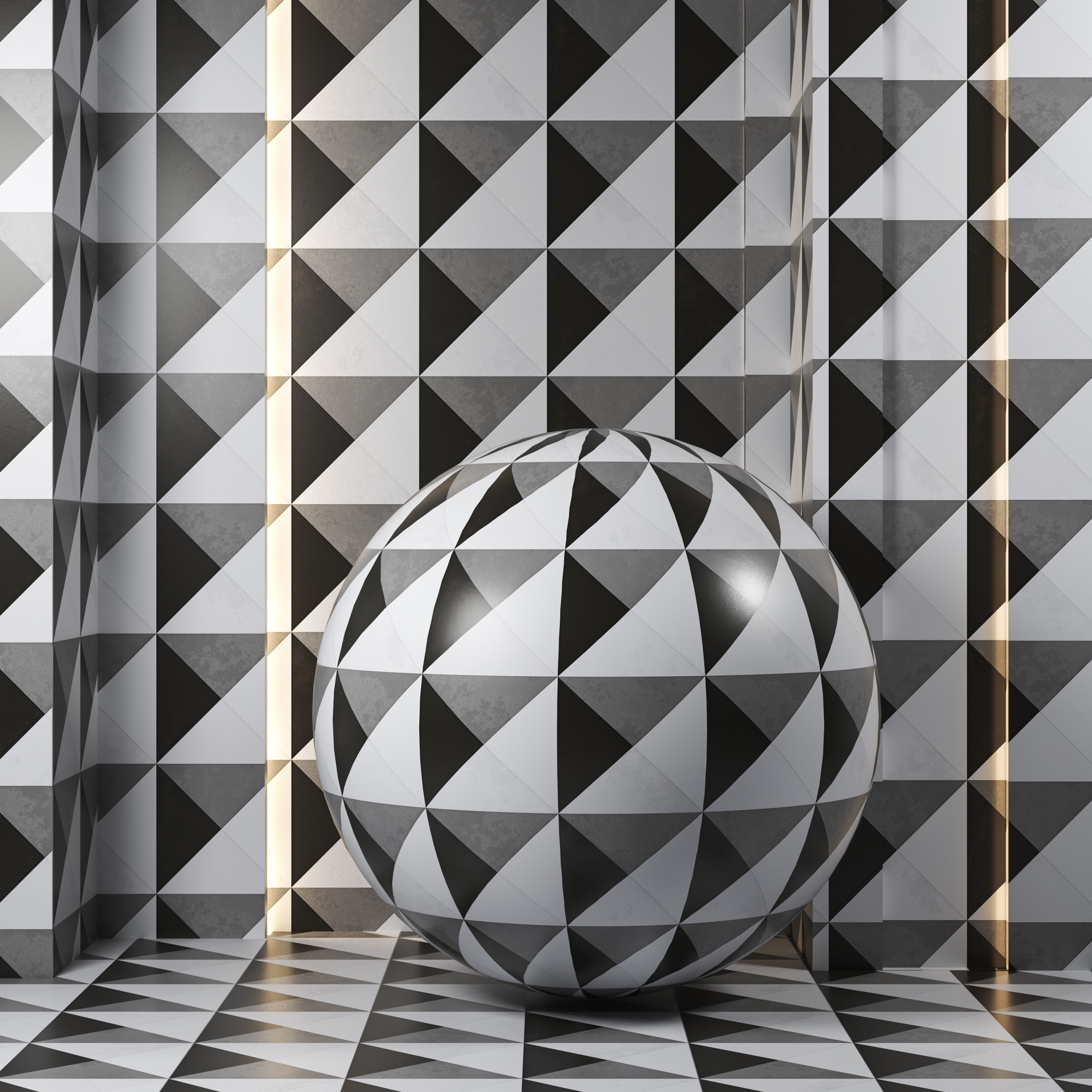 4k - 2color - Art Geo Cement Deco Tiles -Seamless - pbr Texture_1