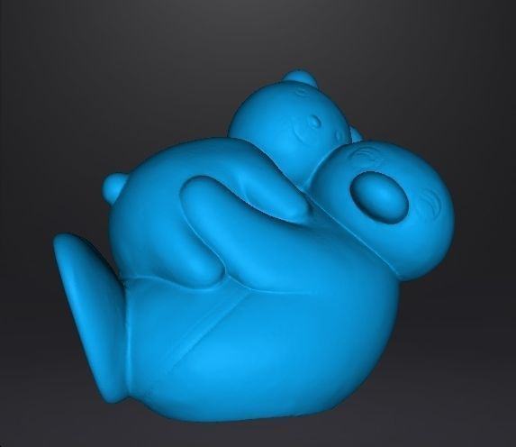 PINGU WITH TEDDY BEAR PVC FIGURE MODEL TOY GASHAPON 3D print model_6