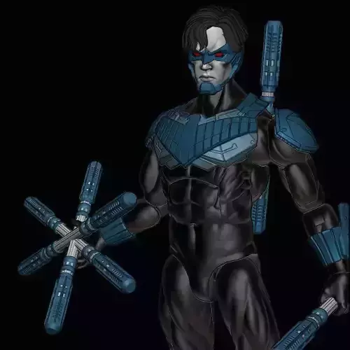 NIGHTWING FUTURE STATE SUIT AND HEAD 3D model NIGHTWING FUTURE STATE SUIT AND HEAD 3D model