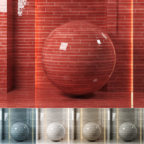 5 in 1 4k Carolina Polished Ceramic Tile -Seamless - pbr Texture