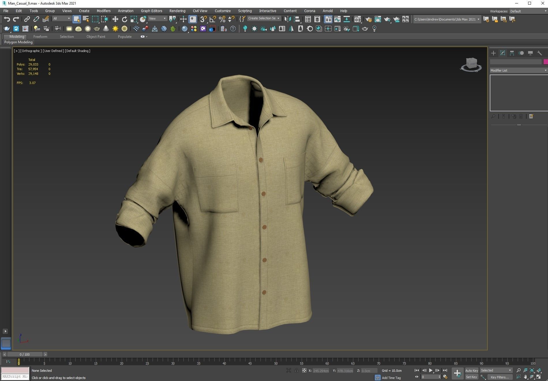 Shirt 9 Low-poly 3D model_3