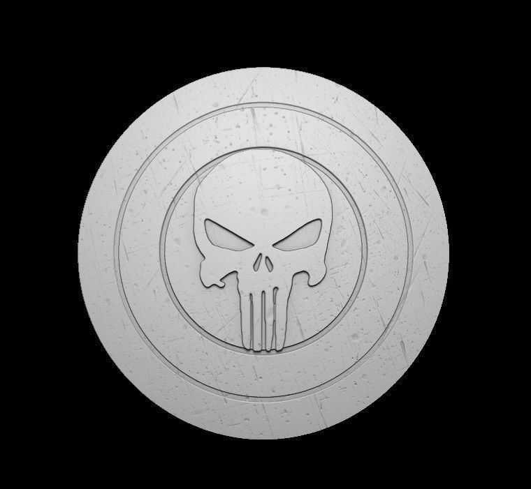 CAPTAIN PUNISHER AND SHIELD 3D model_2