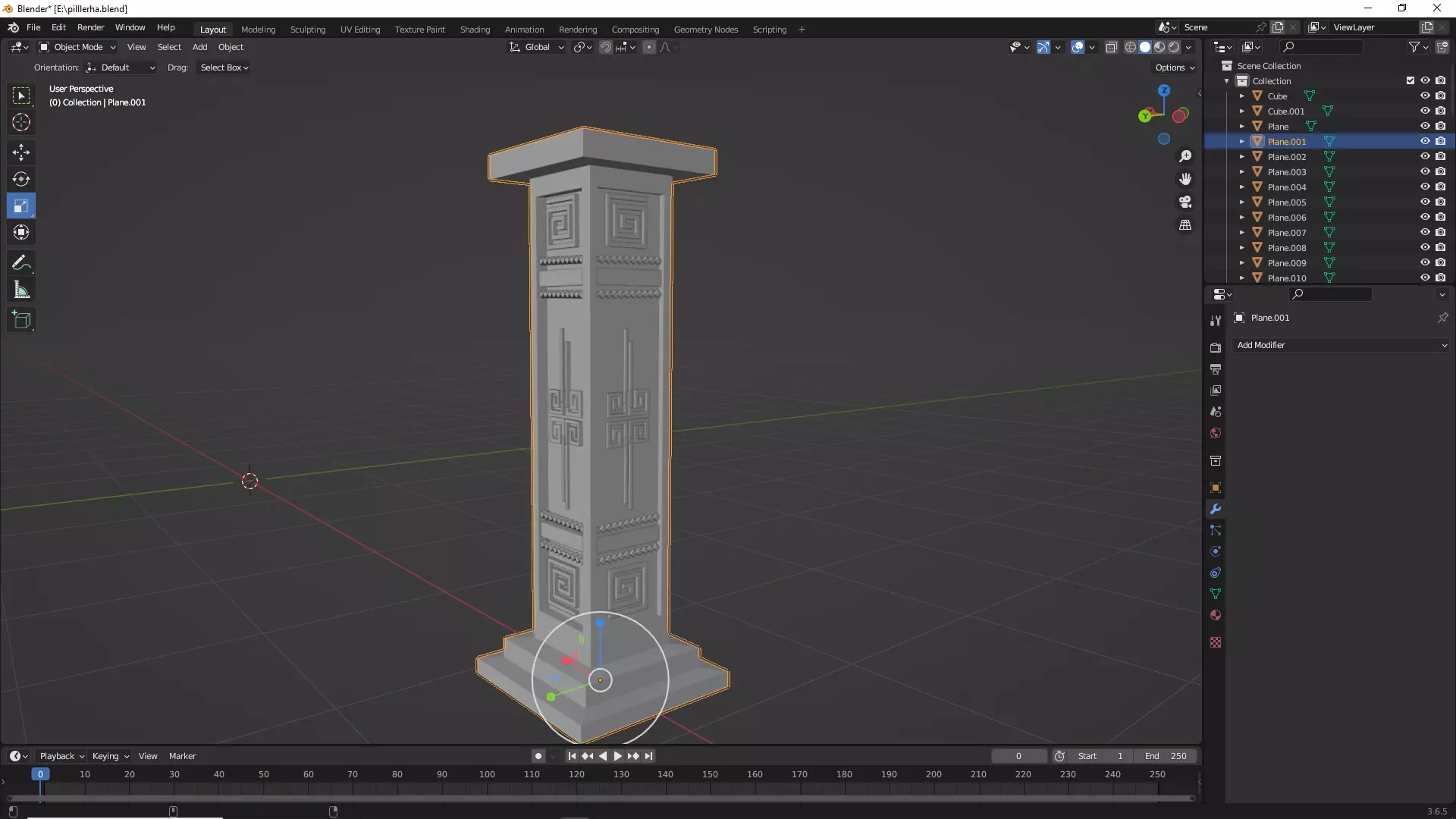 Temple Pillar 3D model_0