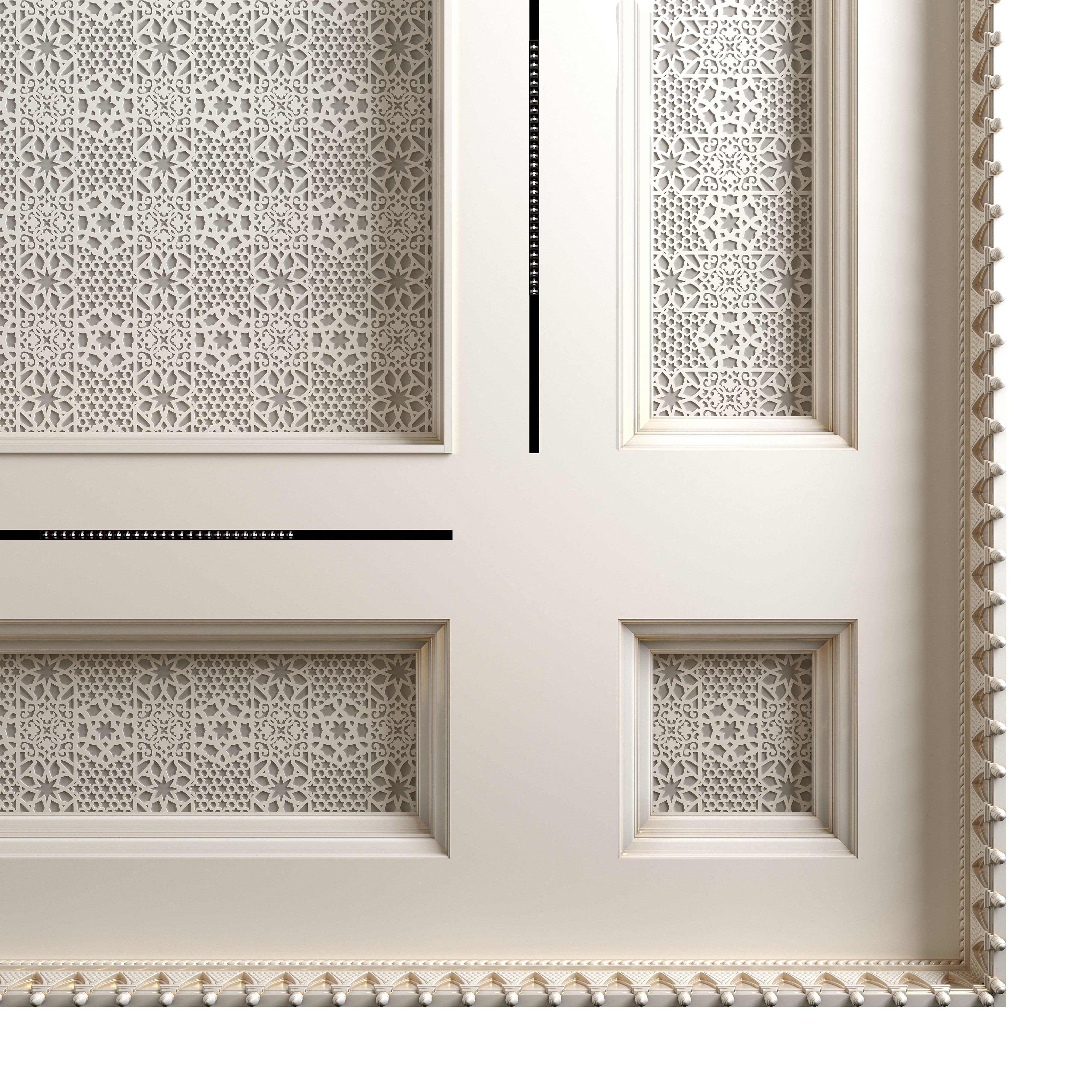 White Ceiling In Oriental Style 5x5 3D model_1