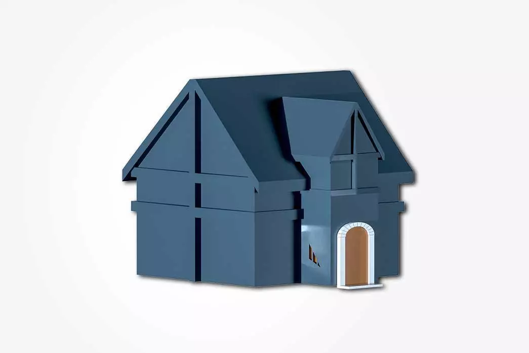 Low Poly Cartoon House Free 3D model