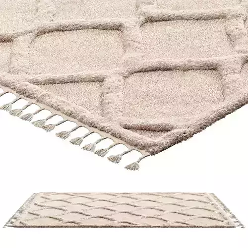 nuLOOM Raised Ogee Trellis Nursery Area Rug 3D model