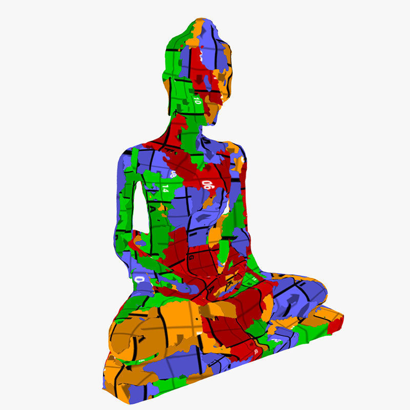 Buddha 18  Low-poly 3D model_14