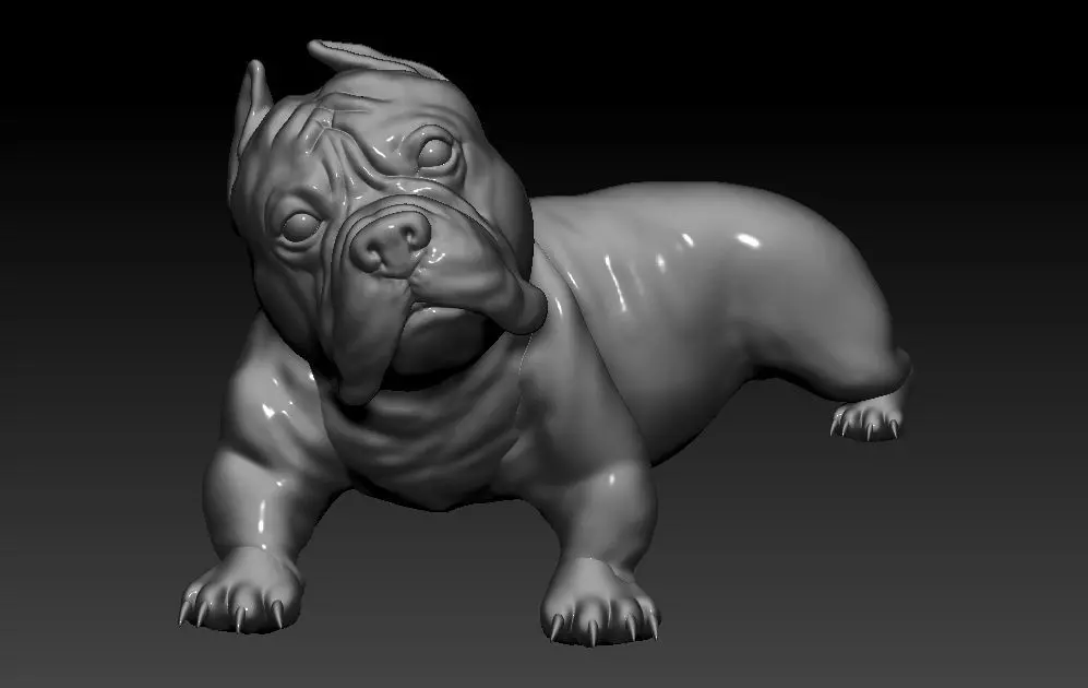 American Pitbull Dog Model 3D print model_0