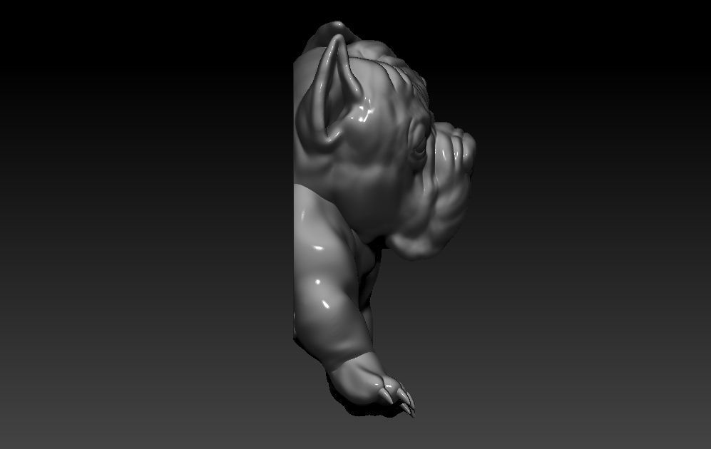 American Pitbull Dog Model 3D print model_1