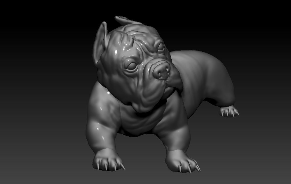 American Pitbull Dog Model 3D print model_2
