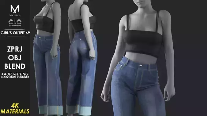 Girls Outfit 69 - Marvelous Designer