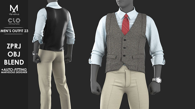 Mens Outfit 23 - Marvelous Designer 3D model | CGTrader