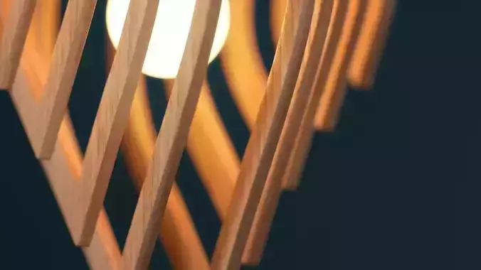 Wooden hanging lamp