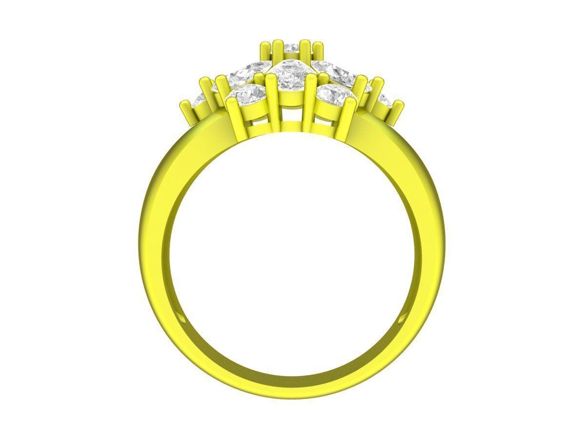 A7203 Flower Fashion Diamond Women Ring 3D Model 3D print model_3