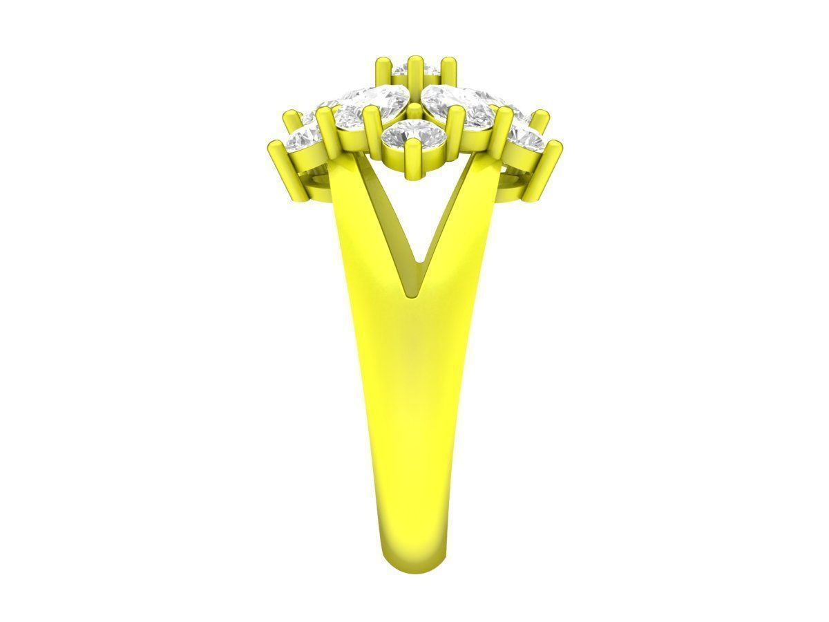 A7203 Flower Fashion Diamond Women Ring 3D Model 3D print model_4