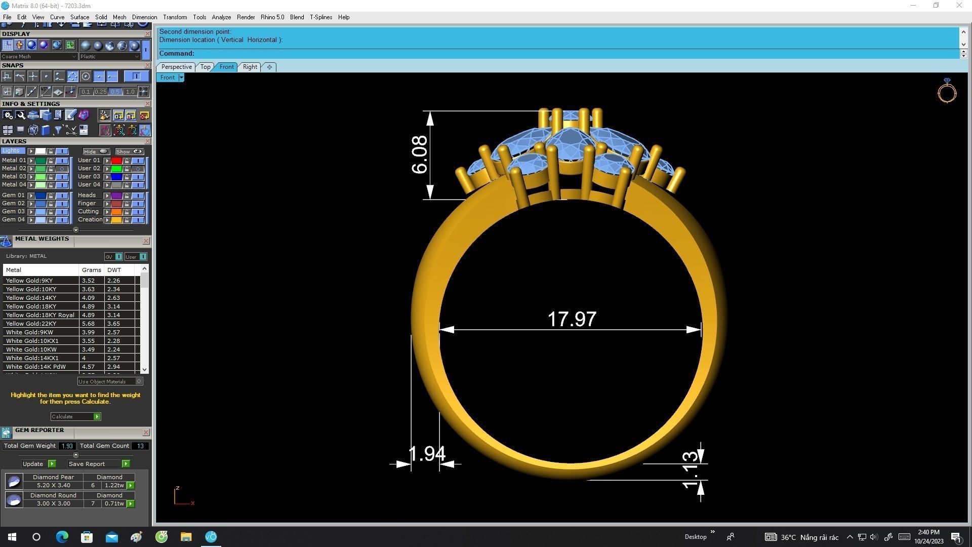 A7203 Flower Fashion Diamond Women Ring 3D Model 3D print model_6