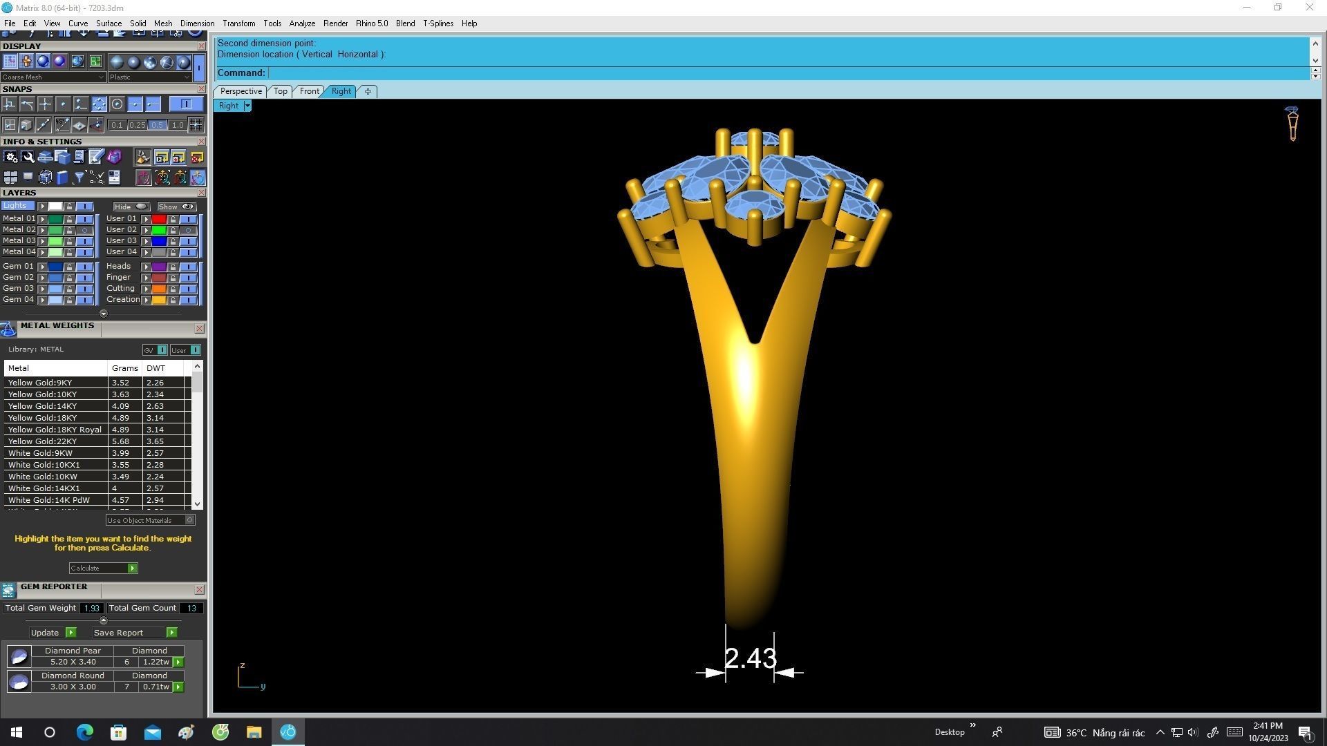 A7203 Flower Fashion Diamond Women Ring 3D Model 3D print model_7