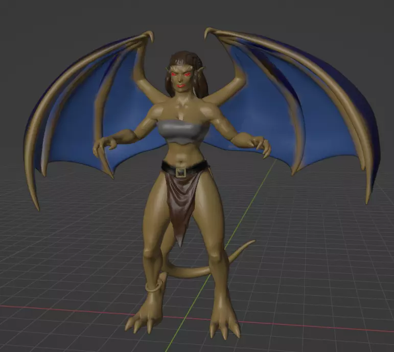 gargoyles female wyvern 3D print model_0