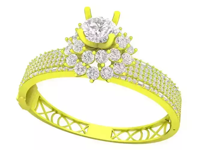 A7209 Asian Style Diamond Women Bangle Bracelet 3D Model