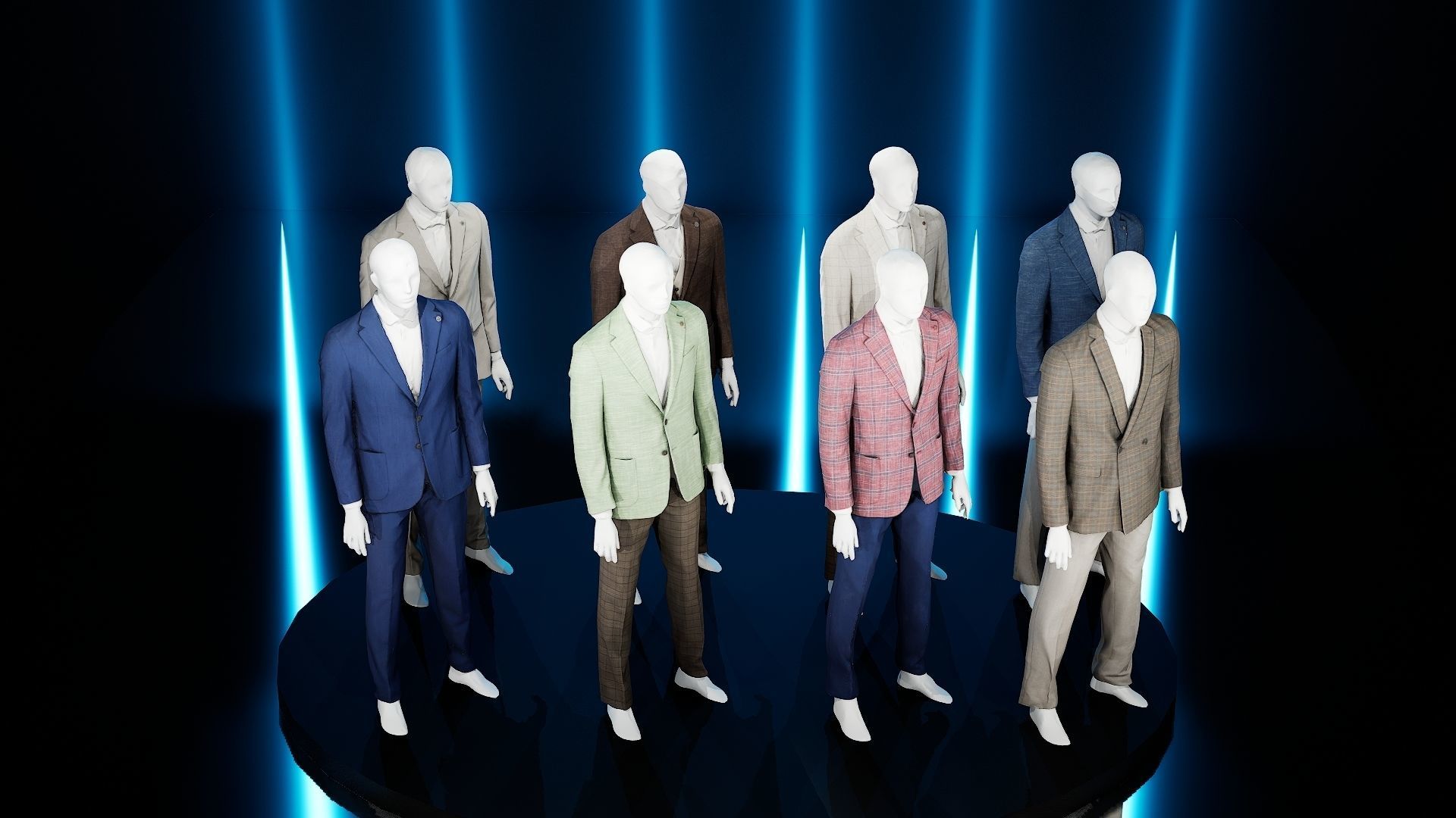 3D Scanned and Optimised - 8 Suit with Mannequin Pack 3D model_2