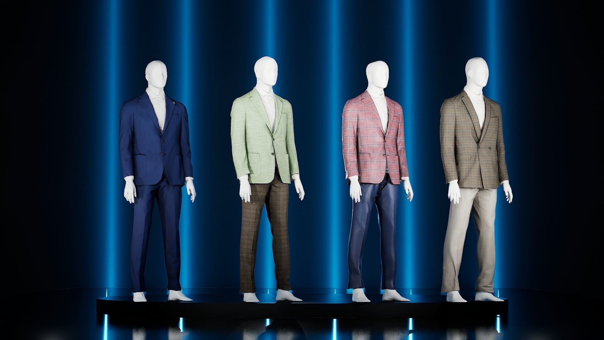 3D Scanned and Optimised - 8 Suit with Mannequin Pack 3D model_4