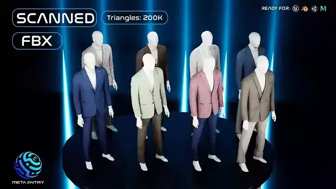 3D Scanned and Optimised - 8 Suit with Mannequin Pack