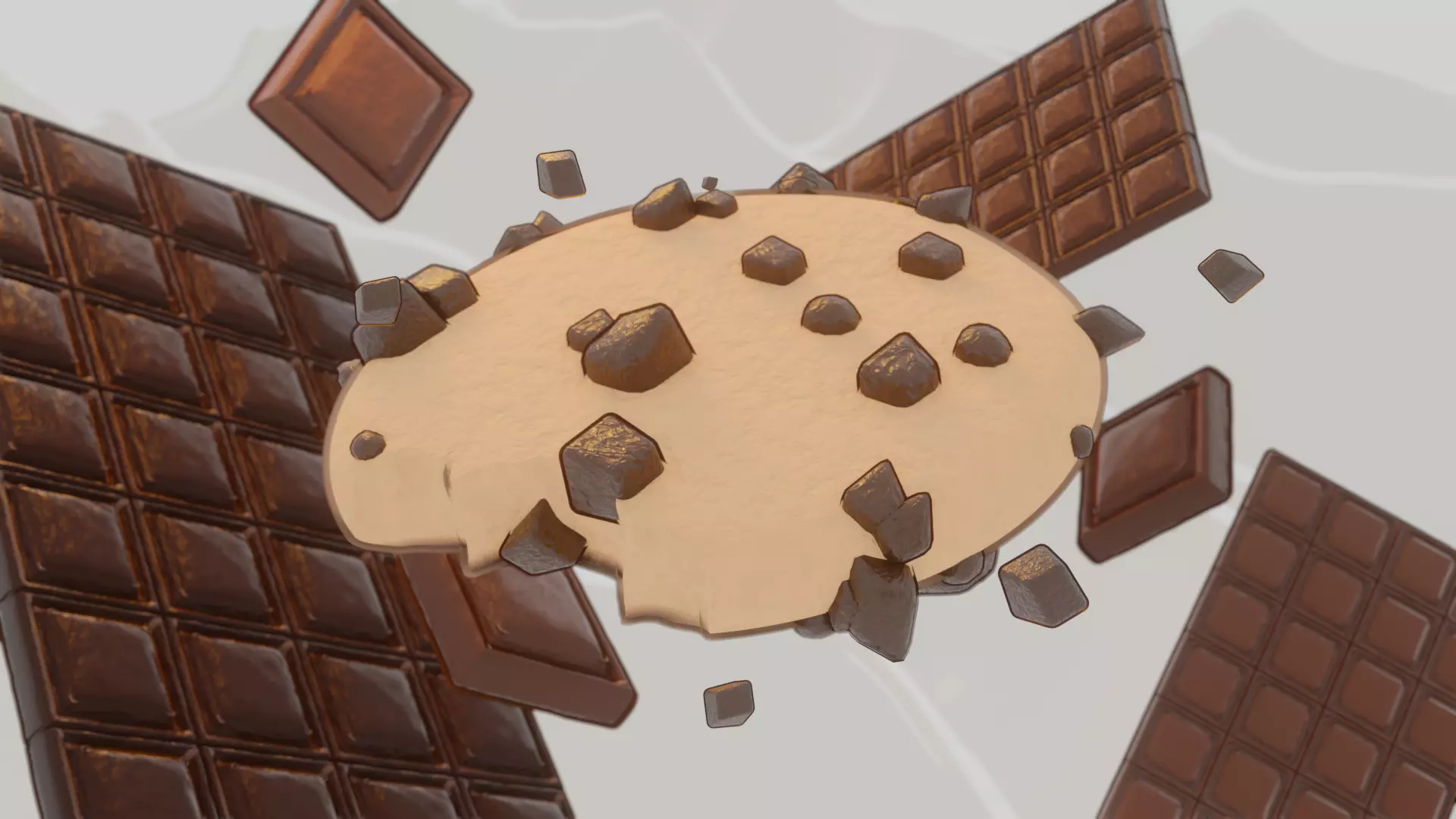 Animation of beautiful cookies in a blender Free 3D model
