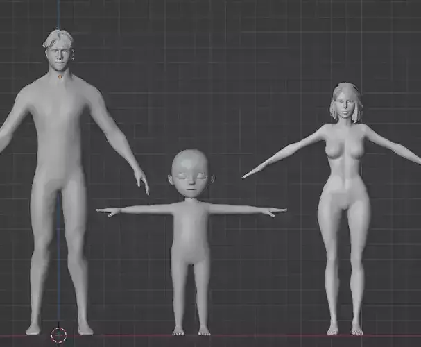 Basemesh pack Low-poly 3D model