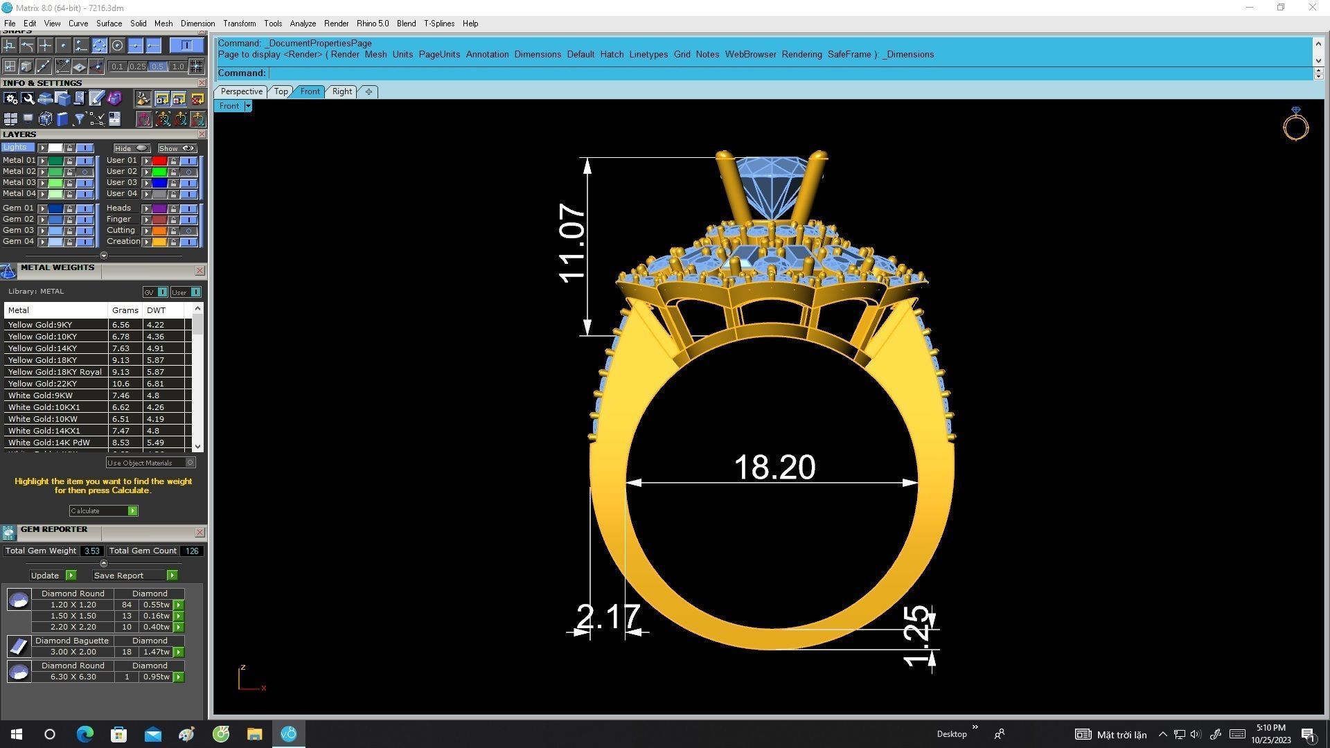 A7216 Straight Baguette Diamond Flower Engagement Ring 3D Model 3D print model_6