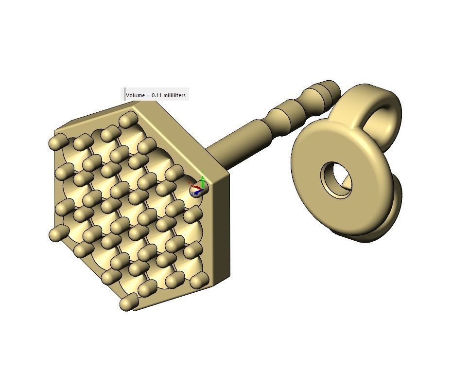 Diamond hexagonal stud earring 3D print model_11