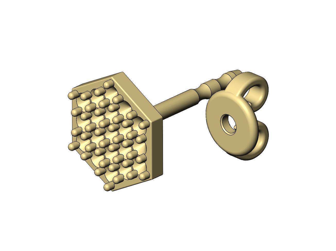 Diamond hexagonal stud earring 3D print model_5