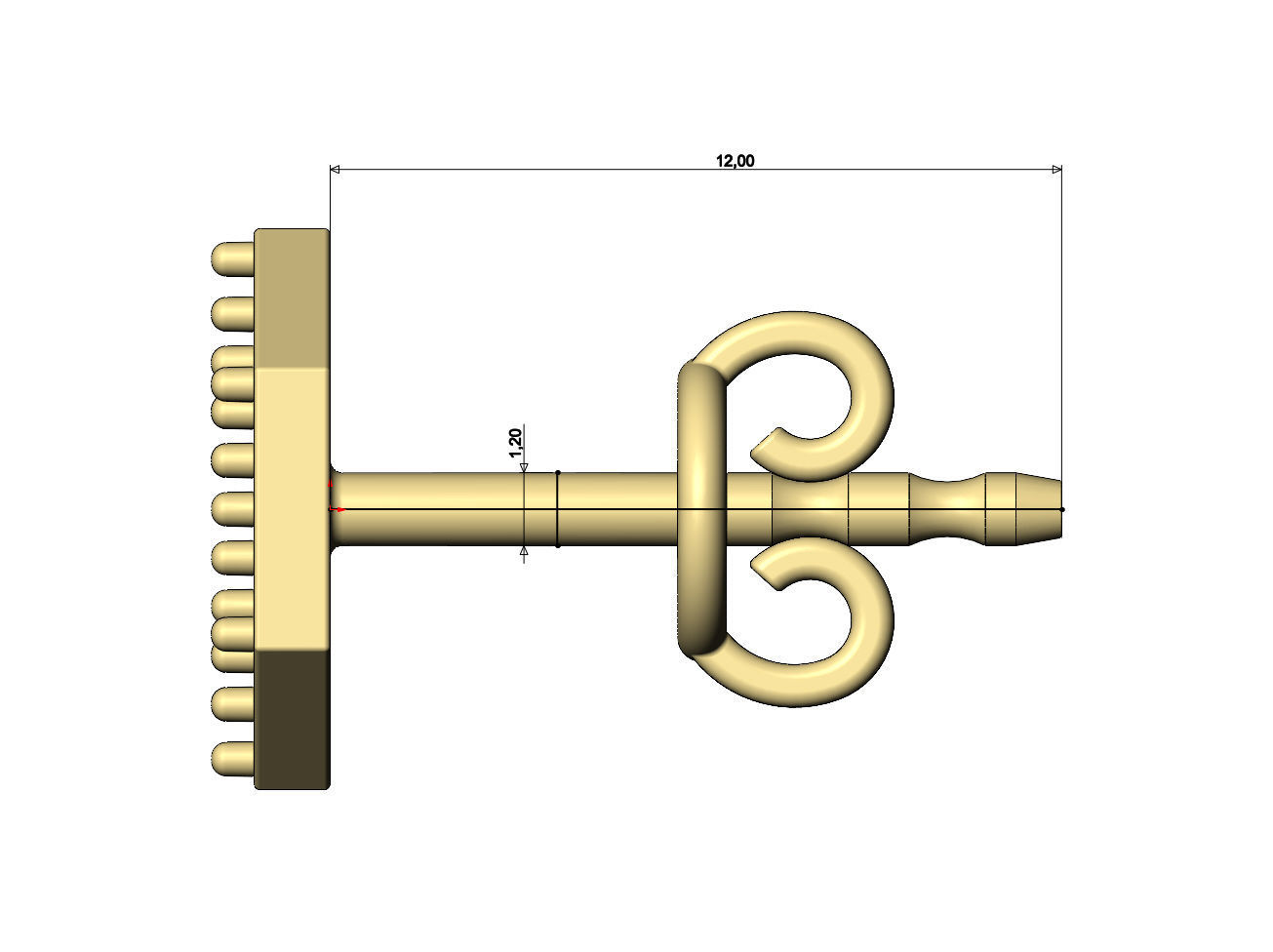 Diamond hexagonal stud earring 3D print model_8
