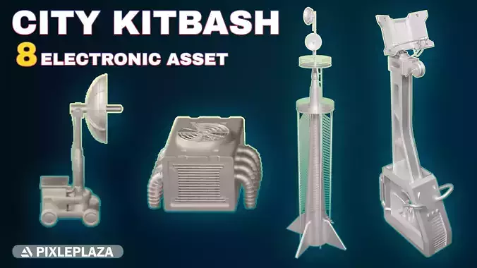 Electronic Devices-cameras-generator-antenna- game ready assets
