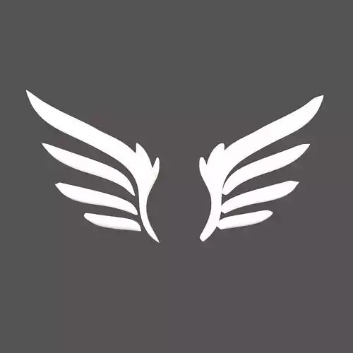 Wing Symbol v11 002 Low-poly 3D model