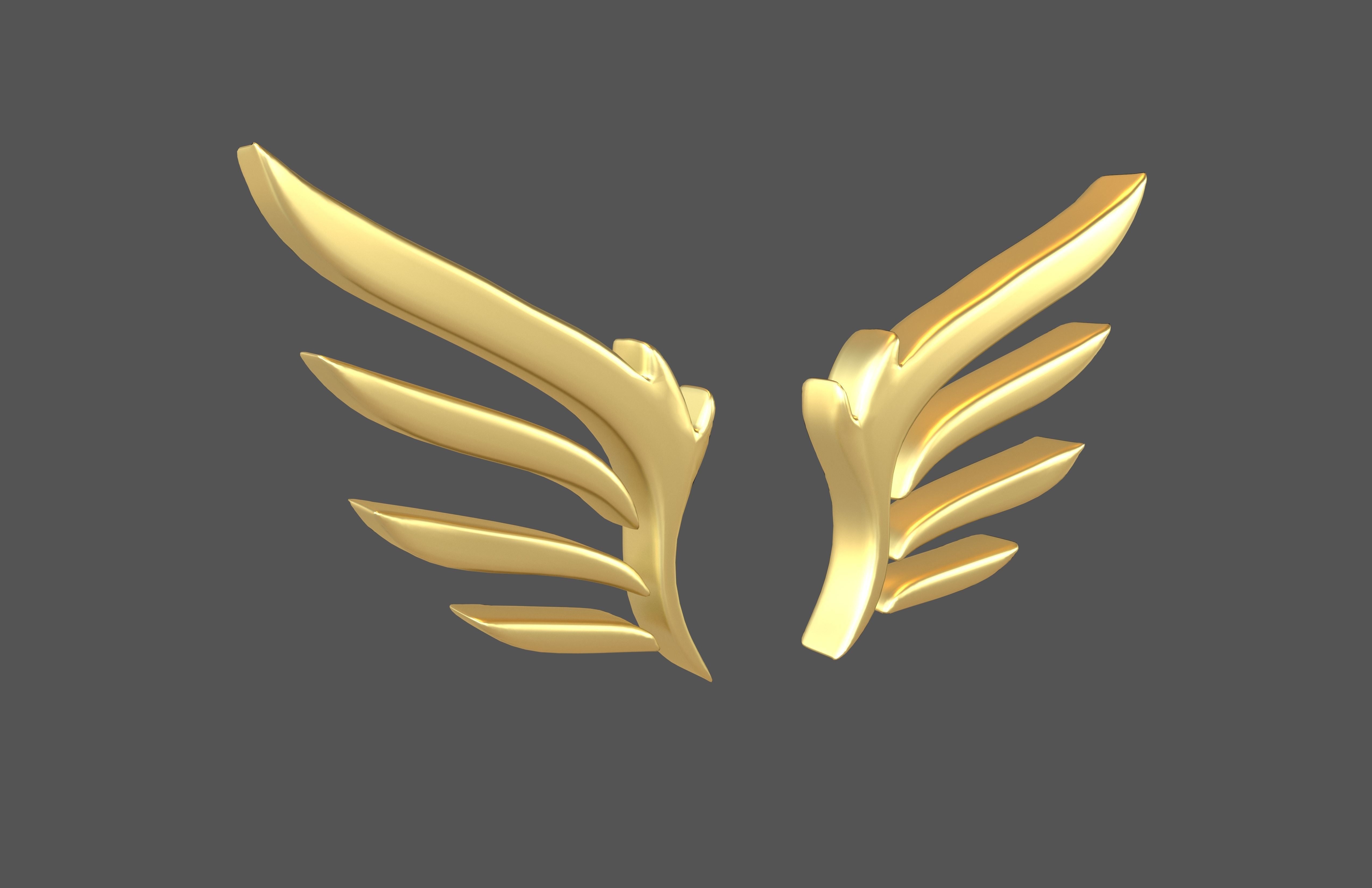 Wing Symbol v11 003 Low-poly 3D model_2