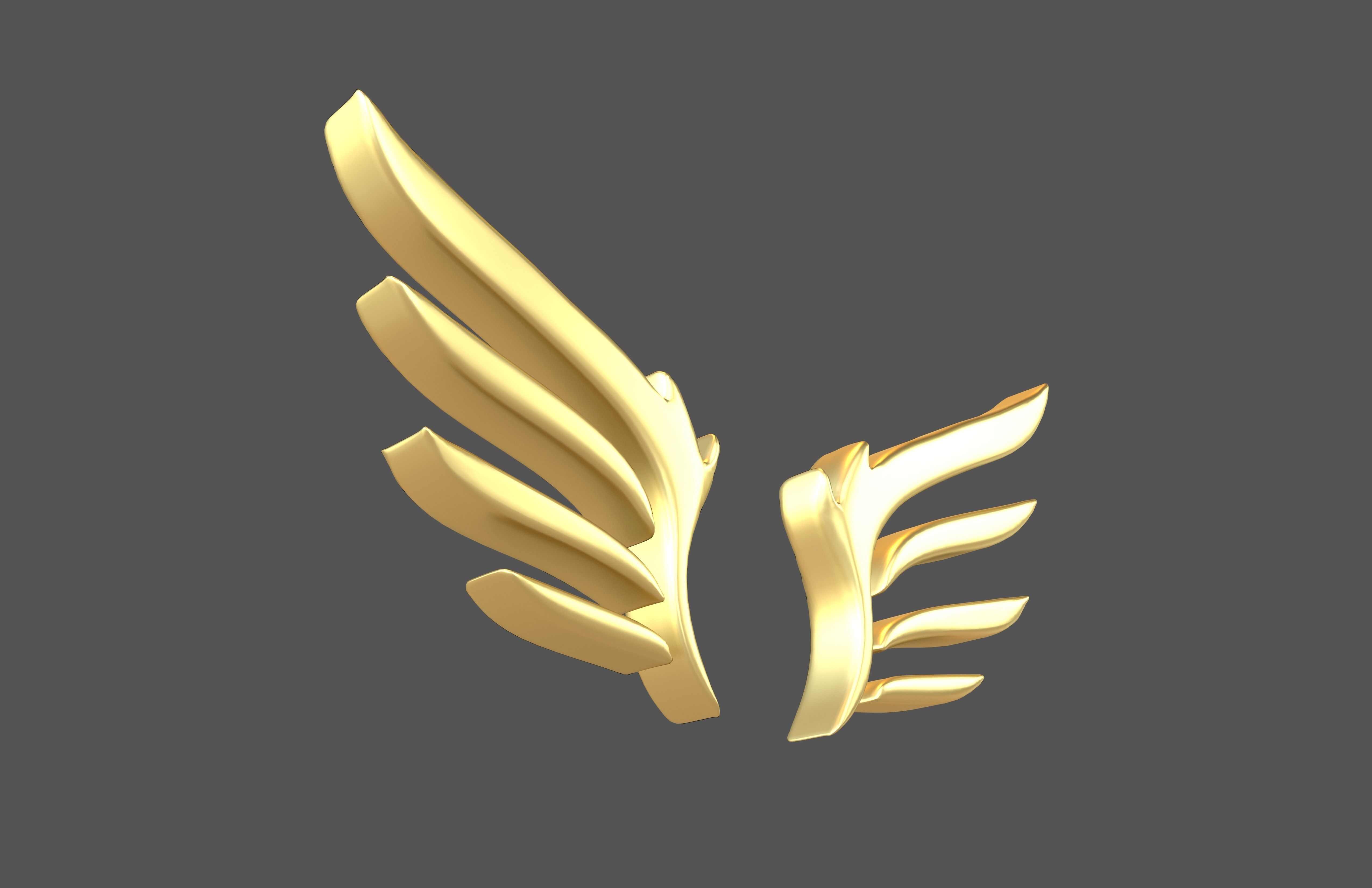 Wing Symbol v11 003 Low-poly 3D model_1