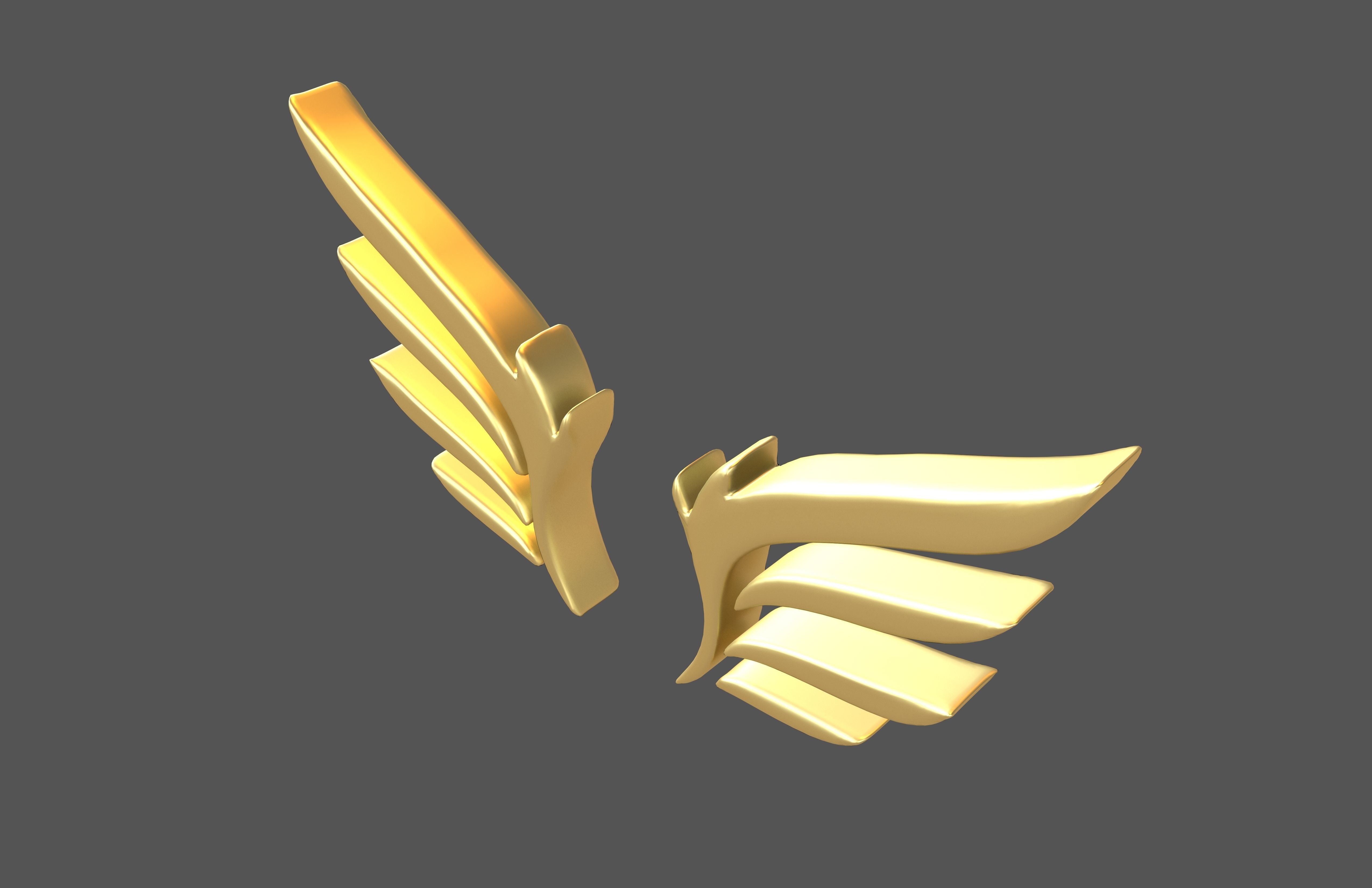 Wing Symbol v11 003 Low-poly 3D model_3