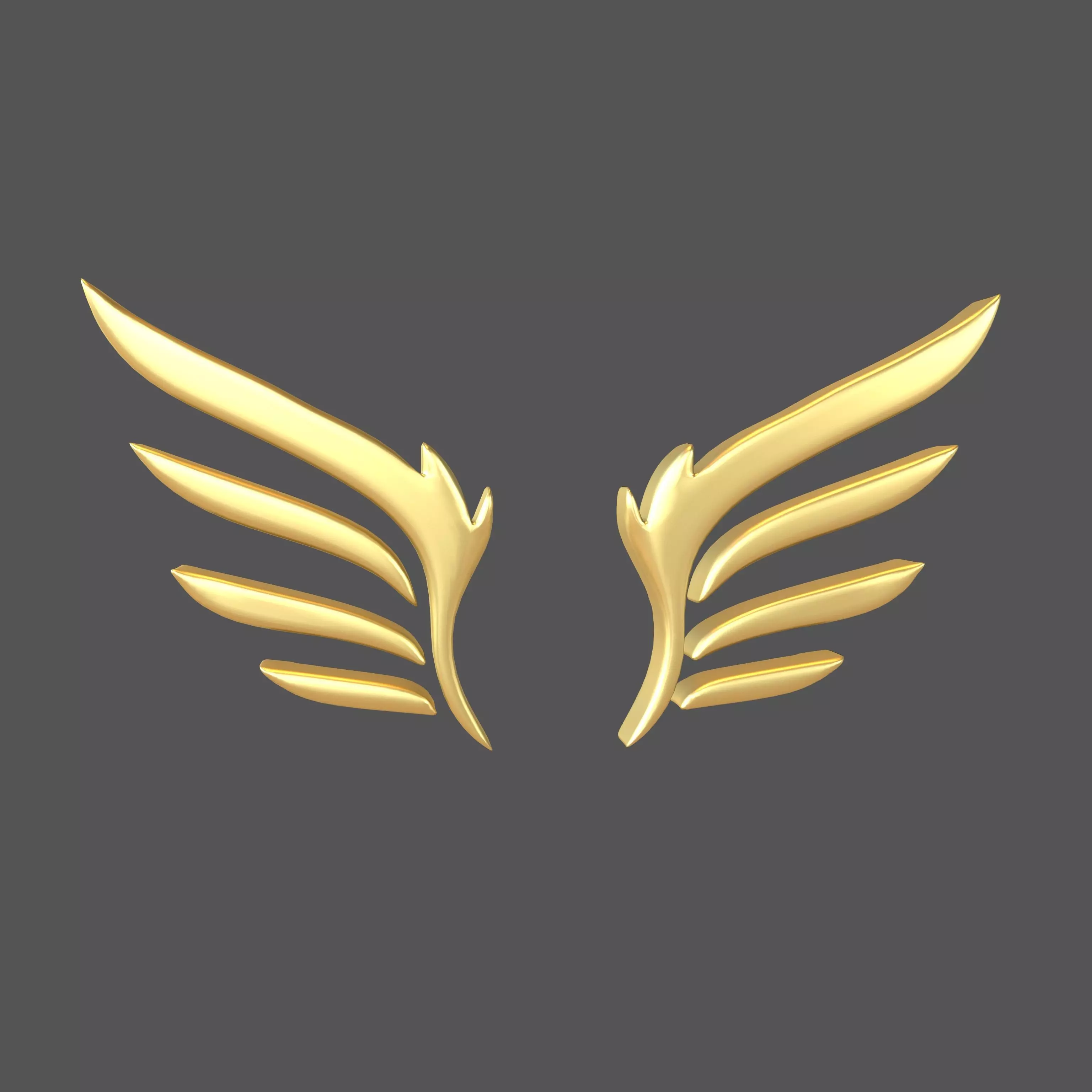 Wing Symbol v11 003 Low-poly 3D model_0
