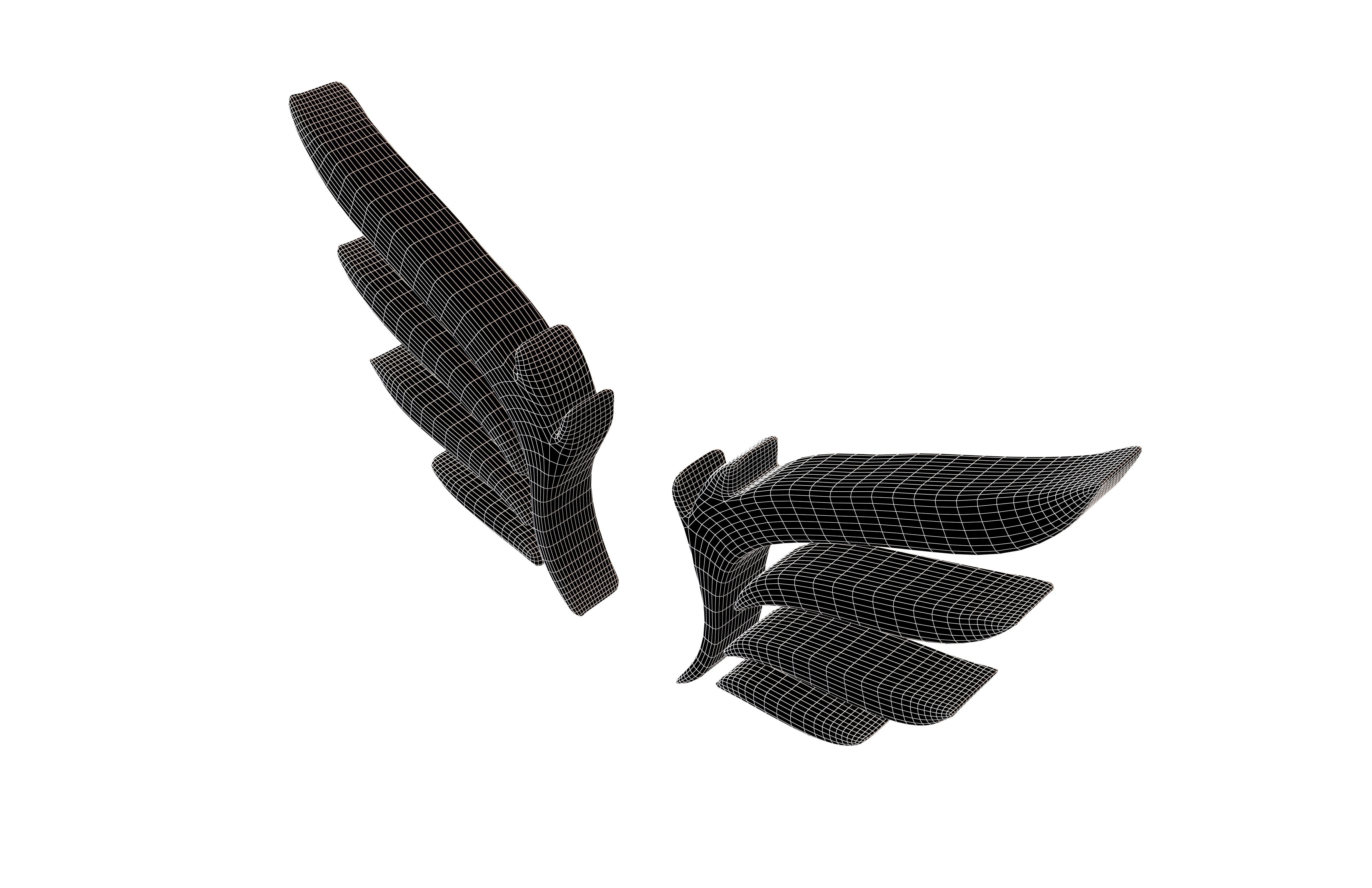 Wing Symbol v11 003 Low-poly 3D model_5