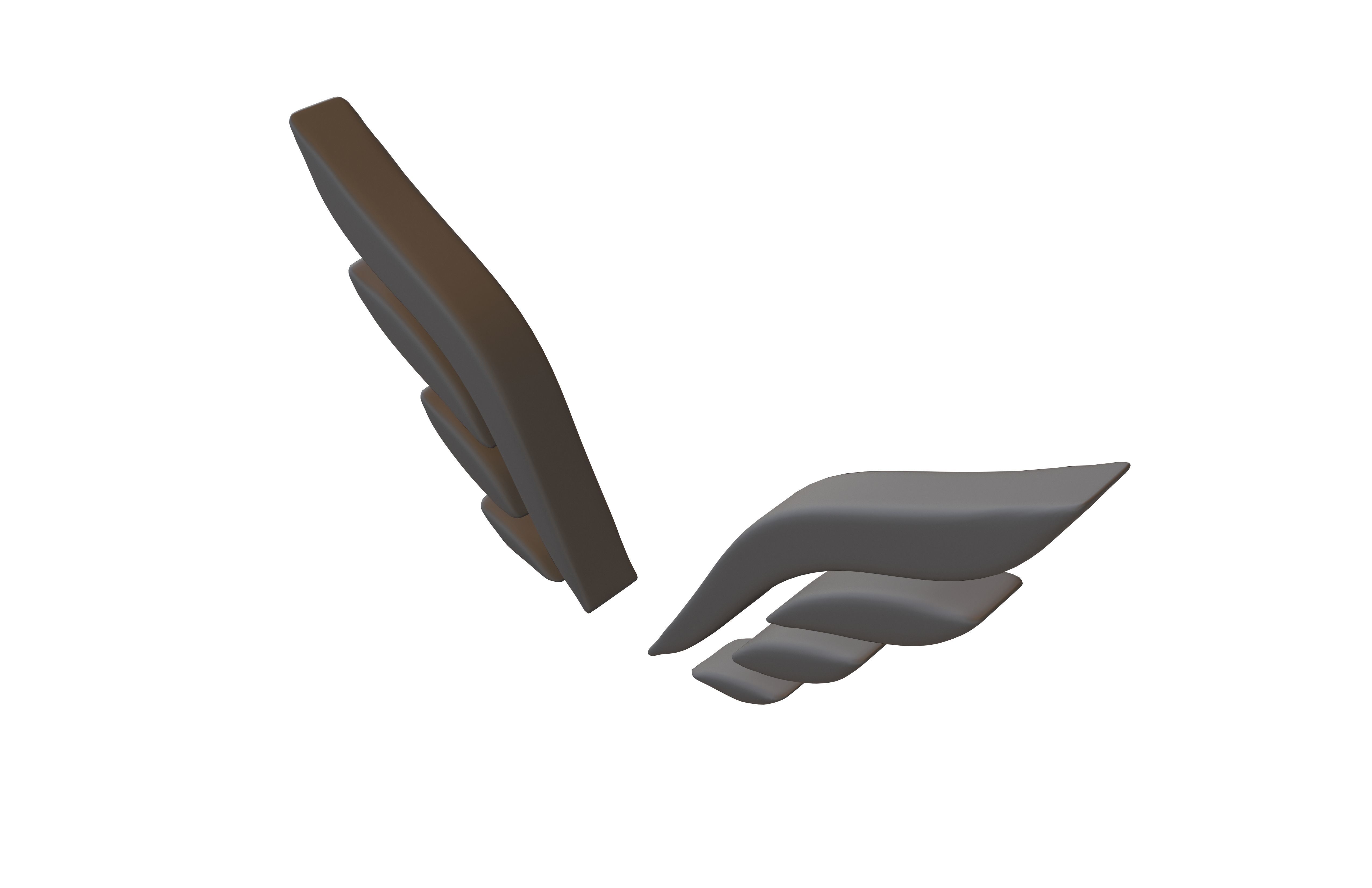 Wing Symbol v12 002 Low-poly 3D model_6